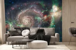 Fototapeta: Sztuka kosmosu. mgławice, galaktyki i jasne gwiazdy w pięknym