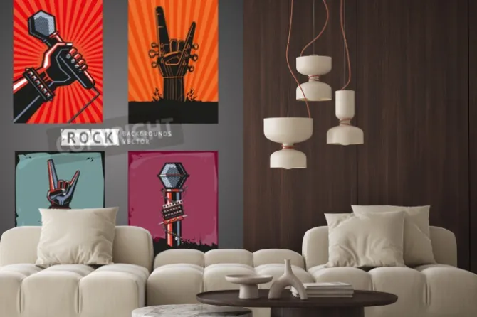 Fototapeta: Tła skalne. cztery szablony dla rockowych plakatów.