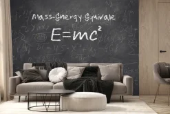 Fototapeta: Tablica szkolna ze wzorami fizyki i matematyki