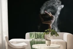 Fototapeta: Tańcząca baletnica na czarnym tle