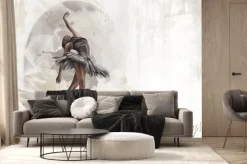 Fototapeta: Tańcząca baletnica w czarnej sukience