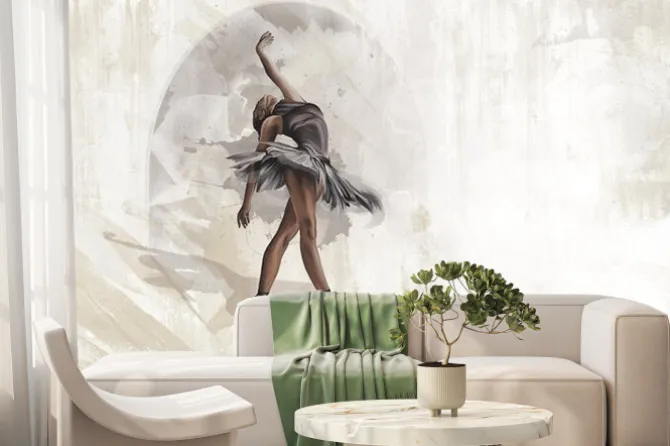 Fototapeta: Tańcząca baletnica w czarnej sukience