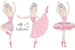 Fototapeta: Tańczące baletnice dziecięcy wzór