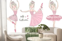 Fototapeta: Tańczące baletnice dziecięcy wzór