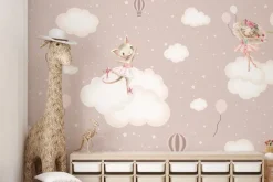 Fototapeta: Tańczące zwierzątka na chmurkach