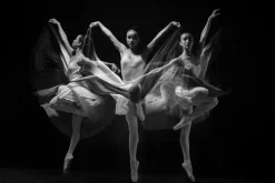 Fototapeta: Tancerki gimnastyczne na czarnym tle