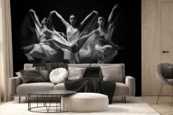 Fototapeta: Tancerki gimnastyczne na czarnym tle