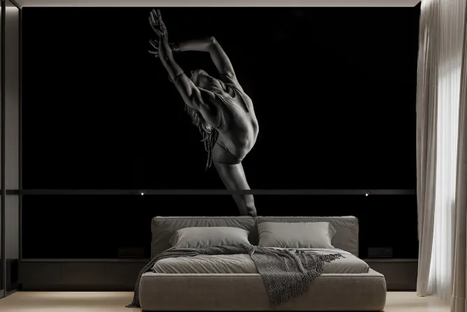 Fototapeta: Taniec kobiety robiącej szpagat