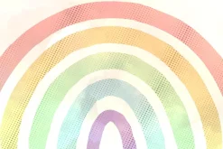 Fototapeta: Tęcza w pastelowych kolorach z kropkami