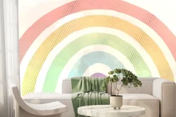 Fototapeta: Tęcza w pastelowych kolorach z kropkami