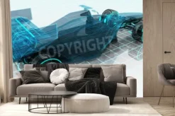 Fototapeta: Technologia samochodów formuła karkasy szkic górnej części pleców