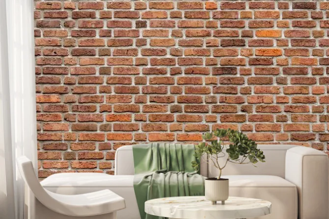 Fototapeta: Texture of old grunge red brick wall background