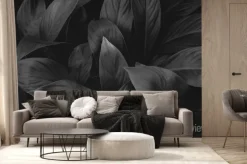 Fototapeta: Textures of natural abstract black leaves for tropical leaf background,