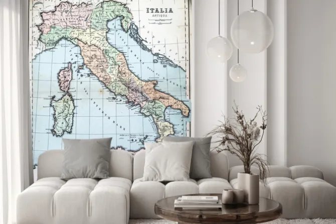 Fototapeta: 19th century mapa roman włoch