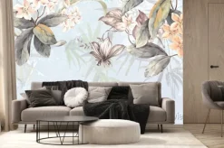 Fototapeta: The beauty of watercolor hand-painted butterfly flowers