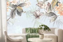 Fototapeta: The beauty of watercolor hand-painted butterfly flowers