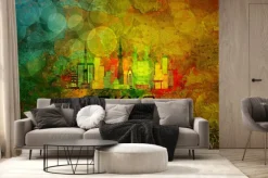 Fototapeta: Tokyo city skyline na tle grunge ilustracja