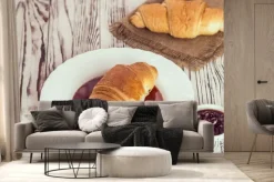 Fototapeta: Tradycyjne rogaliki z dżemem na śniadanie