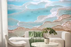 Fototapeta: Trawertyn baseny i tarasy w pamukkale, turcja