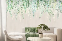 Fototapeta: Tree branches on top in the style of watercolor painting. printing