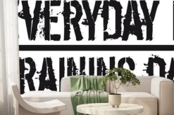 Fototapeta: Treningowy napis motywacyjny ze sztangą