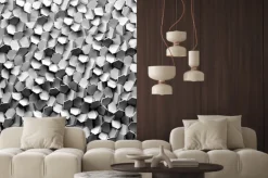 Fototapeta: Trójwymiarowe kafelki w szarościach