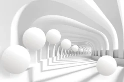 Fototapeta: Trójwymiarowe kule w futurystycznym tunelu