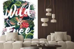 Fototapeta: Tropical exotic print with slogan for t-shirt graphic and other