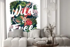 Fototapeta: Tropical exotic print with slogan for t-shirt graphic and other