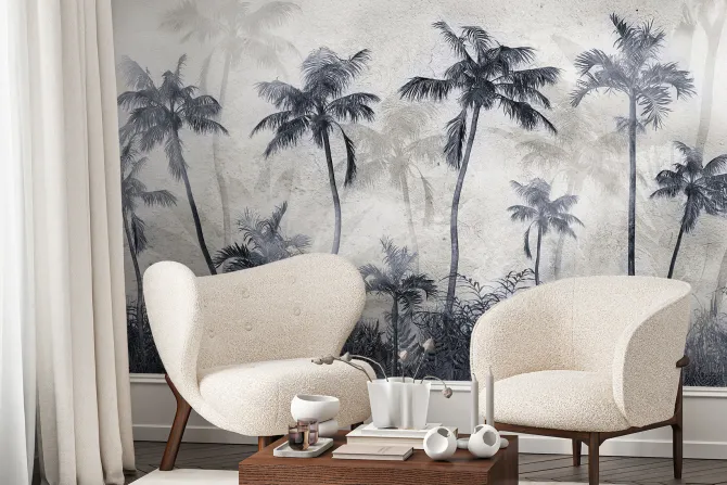 Fototapeta: Tropikalna dżungla na betonie