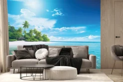 Fototapeta: Tropikalna wyspa z delfinami