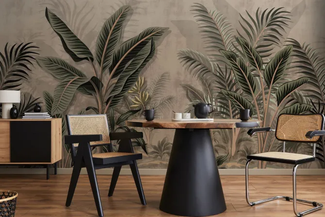 Fototapeta: Tropikalne bananowce i inne palmy w lesie deszczowym