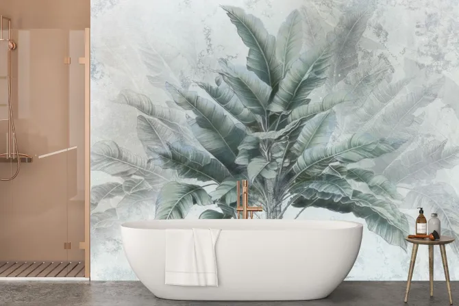 Fototapeta: Tropikalne drzewo bananowiec zielone liście