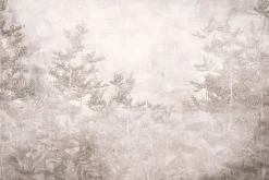 Fototapeta: Tropikalne drzewa i liście w stylu monochromatycznym