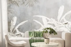 Fototapeta: Tropikalne liście palm na betonie