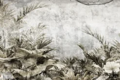 Fototapeta: Tropikalne liście na betonowym tle