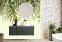 Fototapeta: Tropikalne liście 3d na zielonym tle