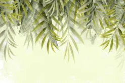 Fototapeta: Tropikalne liście 3d na zielonym tle