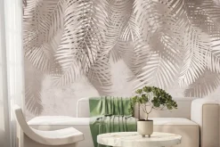 Fototapeta: Tropikalne liście palm w beżach