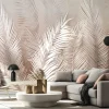 Fototapeta: Tropikalne liście palmowe z elementami brązu i beżu