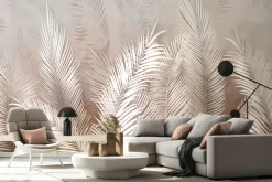 Fototapeta: Tropikalne liście palmowe z elementami brązu i beżu