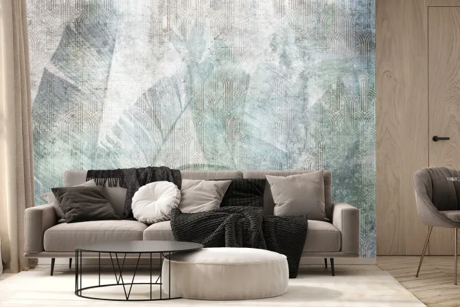 Fototapeta: Tropikalne liście w stylu loft