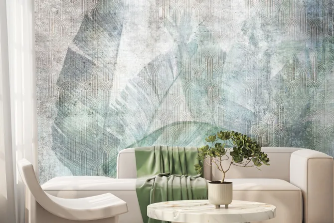 Fototapeta: Tropikalne liście w stylu loft