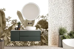 Fototapeta: Tropikalne liście vintage malowane akwarelą