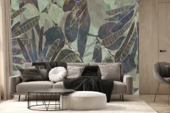 Fototapeta: Tropikalne liście w ciemnych kolorach