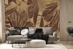 Fototapeta: Tropikalne liście w ciemnych kolorach