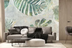 Fototapeta: Tropikalne liście na tle w stylu grunge