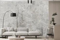 Fototapeta: Tropikalne liście na teksturowym betonowym tle