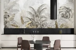 Fototapeta: Tropikalne rośliny palma monstera liście