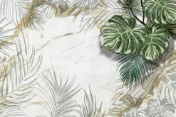 Fototapeta: Tropikalne rośliny monstera i palma